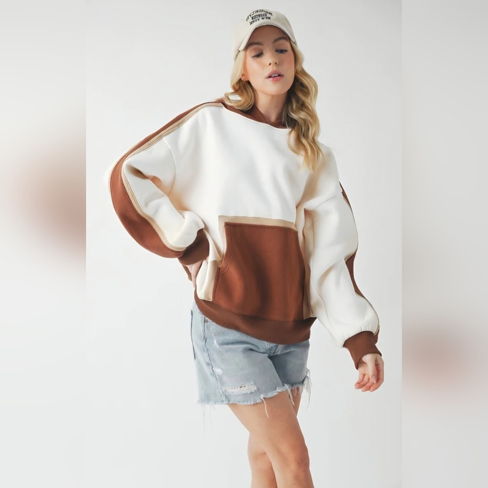 Oversized Colorblock Hoodie